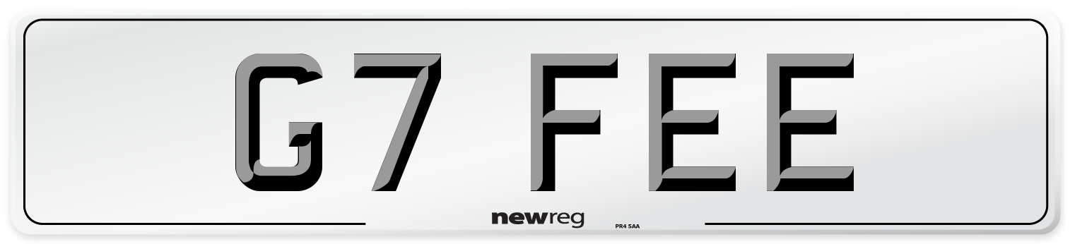 G7 FEE Number Plate from New Reg